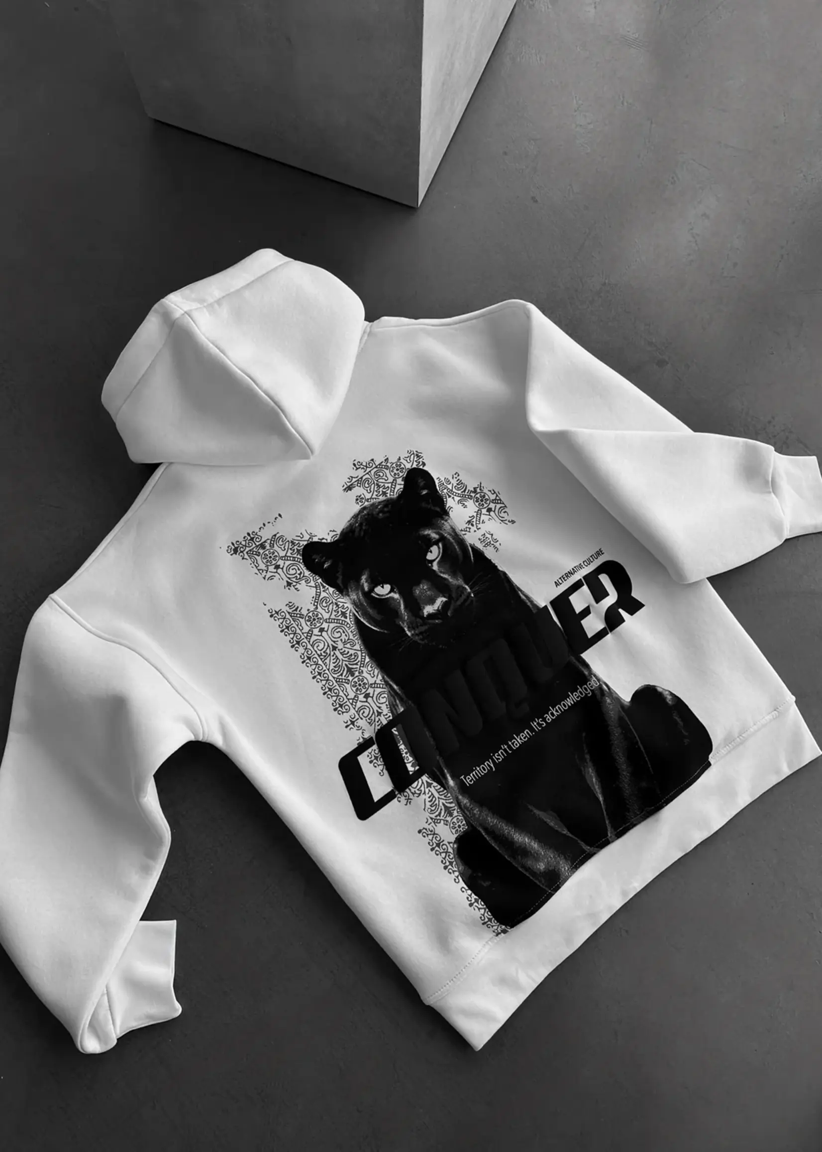 OVERSIZED CONQUER HOODIE - ECRU