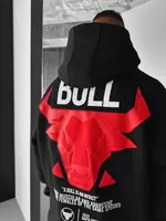 OVERSIZED BULL HOODIE - BLACK