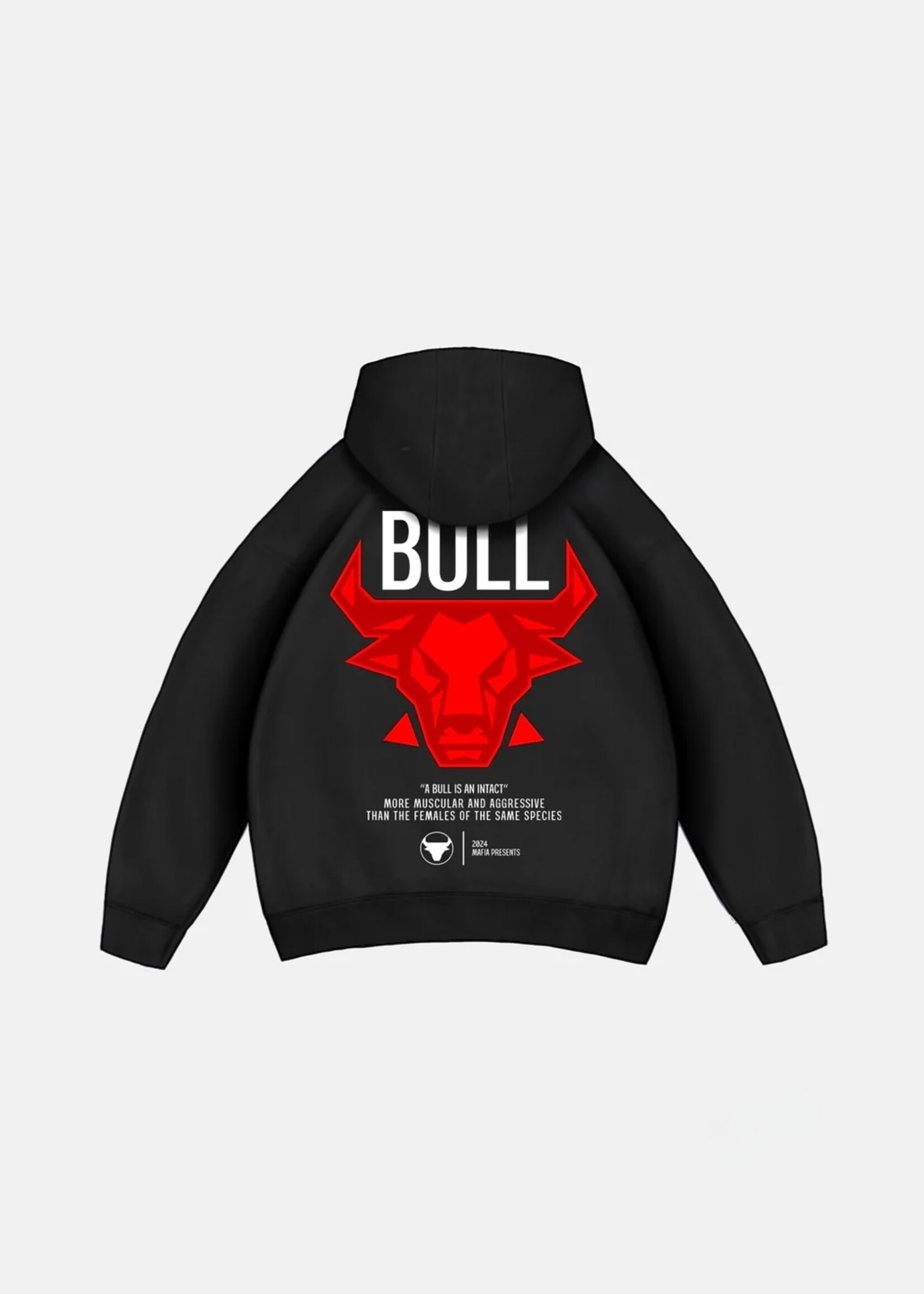 OVERSIZED BULL HOODIE - BLACK