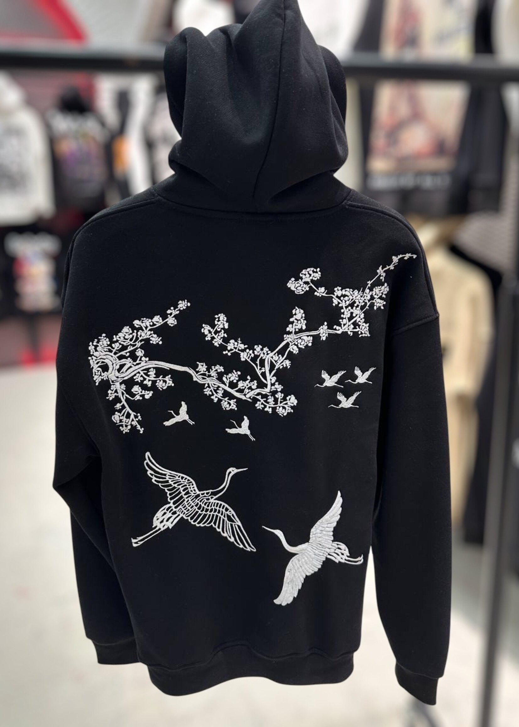 OVERSIZED EMBROIDERED CRANE HOODIE