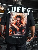 LUFFY WANTED OVERSIZED TEE- BLACK