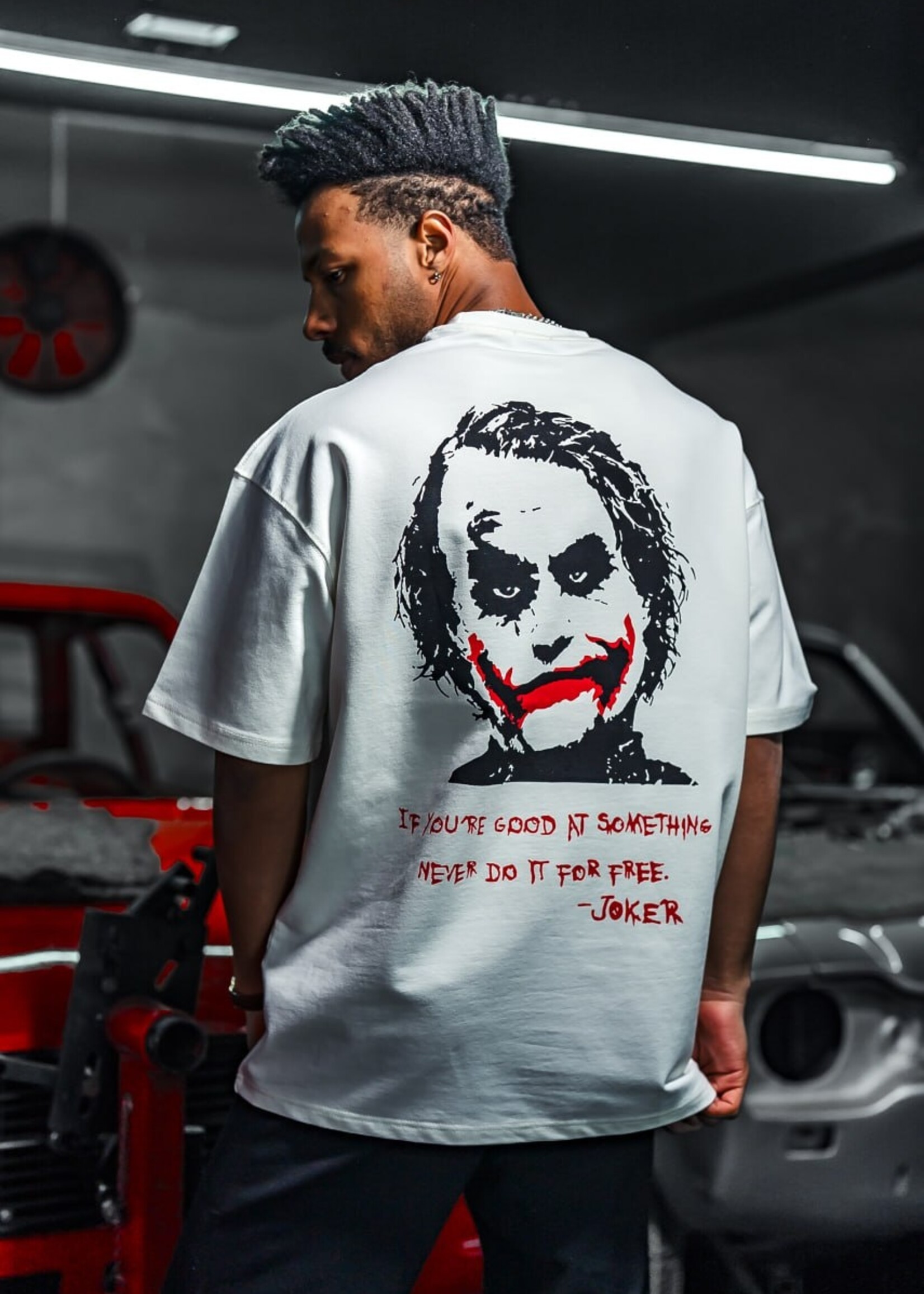 JOKER MADNESS OVERSIZED TEE - WHITE