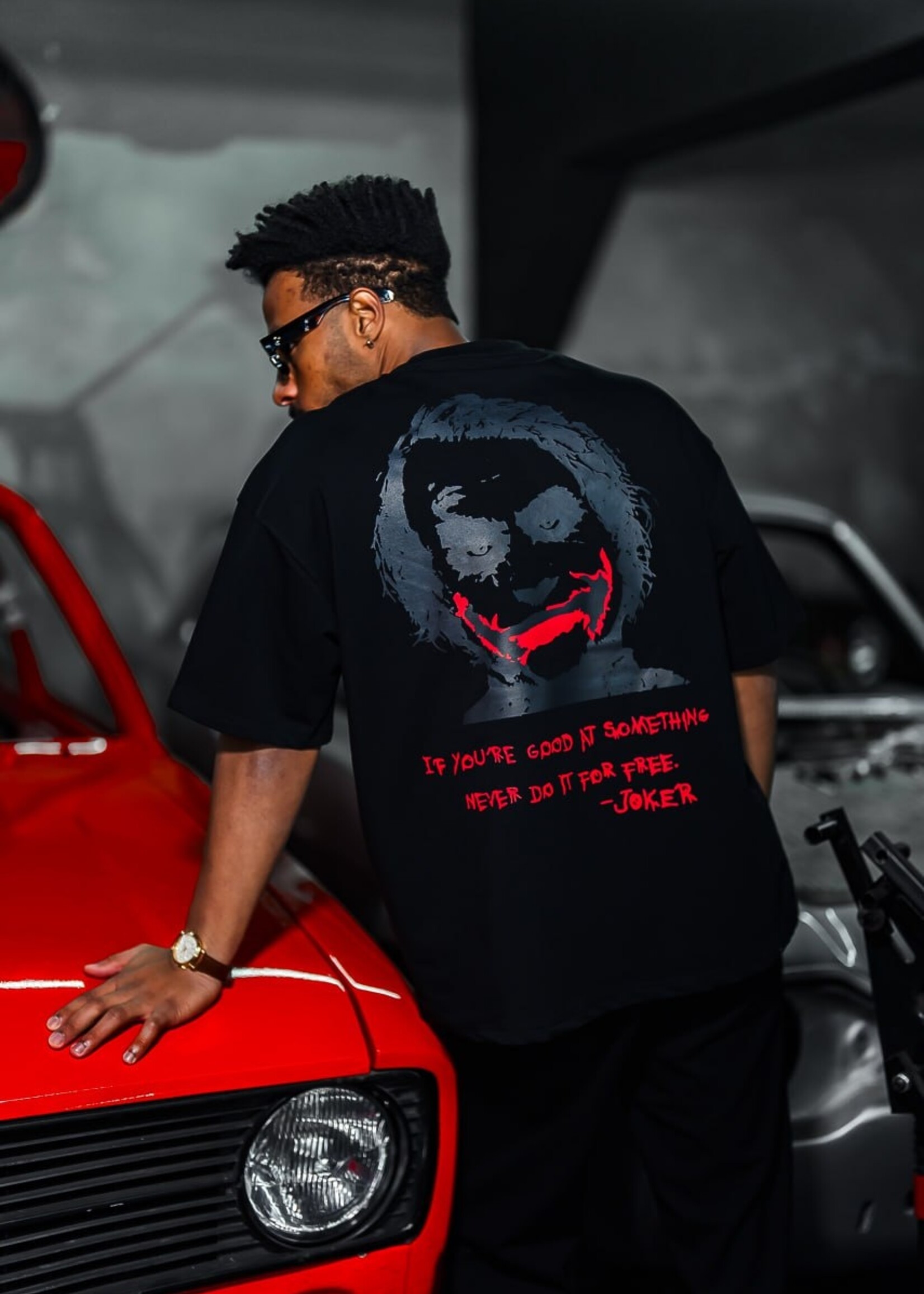 JOKER MADNESS OVERSIZED TEE - BLACK