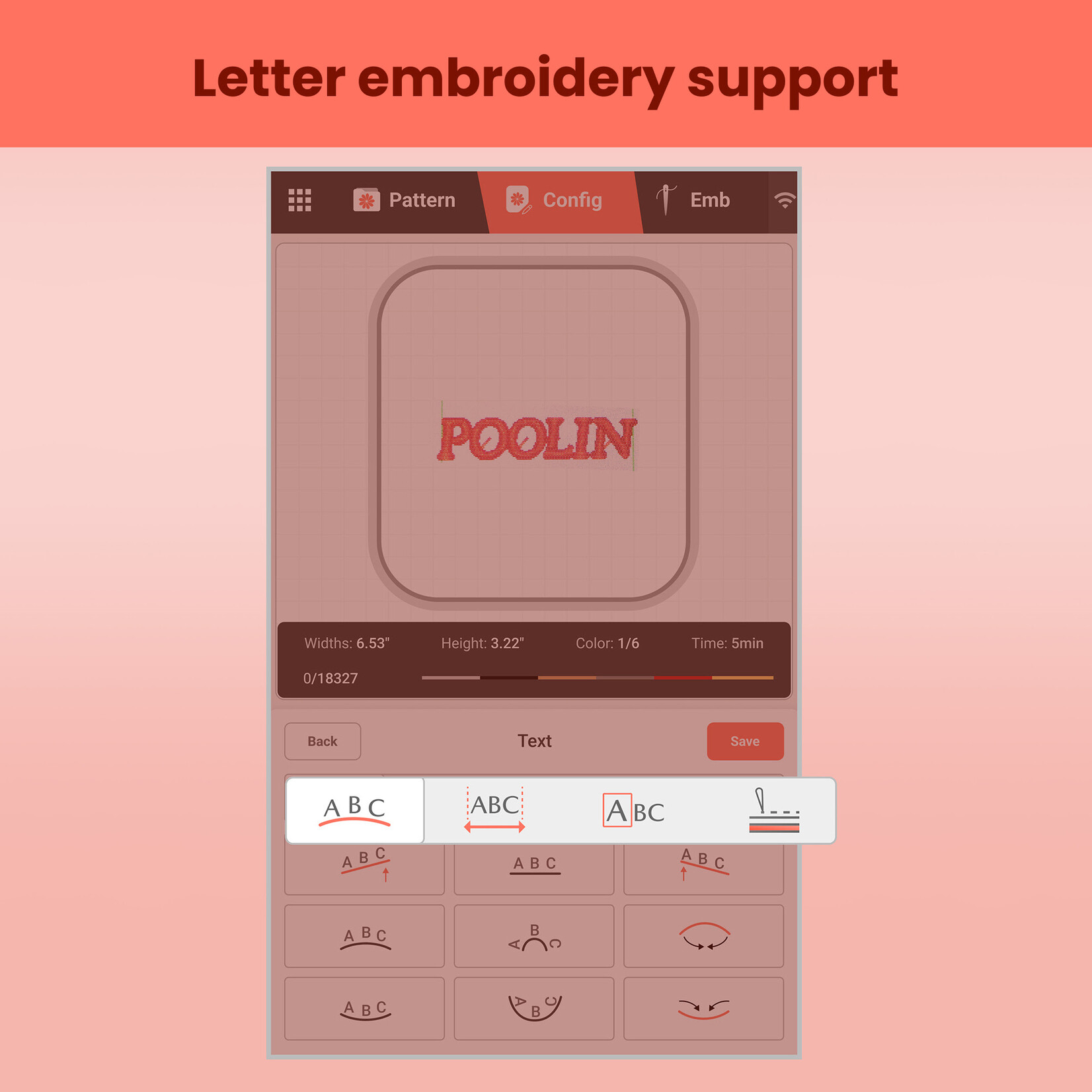 PooLin EOC05 2-in-1 Sewing & Embroidery Machine (red)