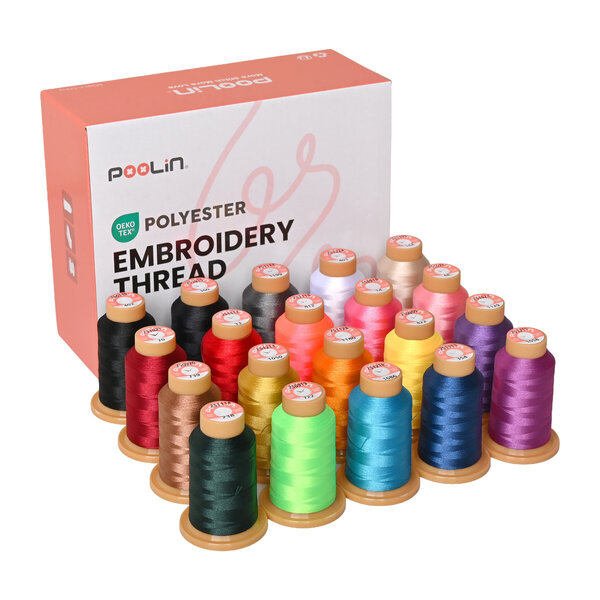 PooLin Embroidery Thread (800 m rolls) - 20 colours