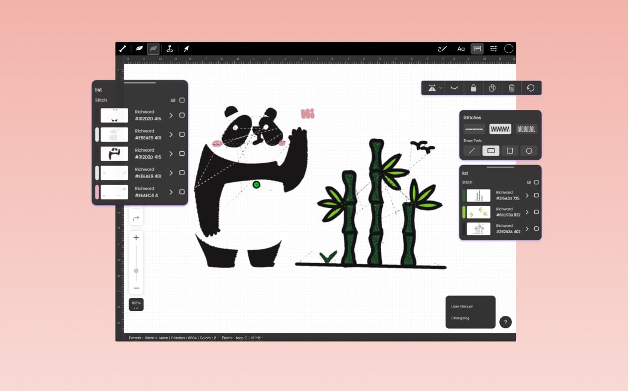 PooLin Institch free embroidery digitising software