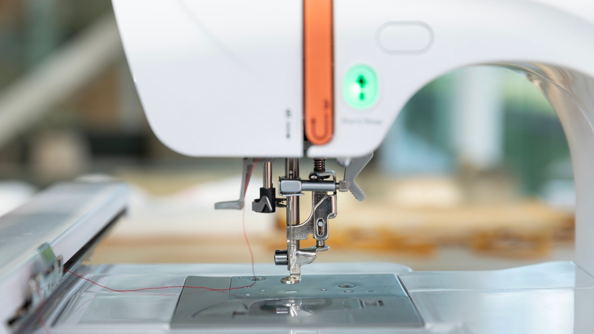 Now you can lower the presser foot again