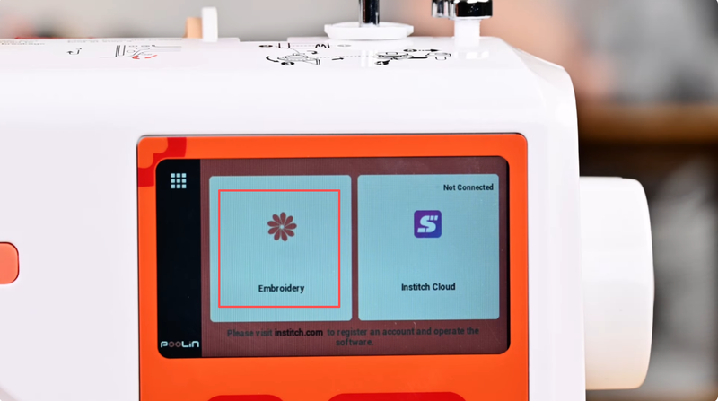 Use the touch screen menu to go to the Text tool