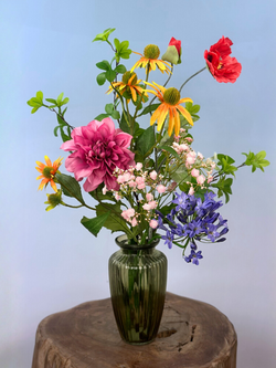 Zijden boeket "Elanor's Bloei" - incl. vaas