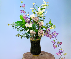 Zijden bloemen boeket "Drika's garden" incl. vaas | 70cm