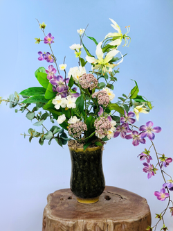 Zijden bloemen boeket "Drika's garden" incl. vaas | 70cm