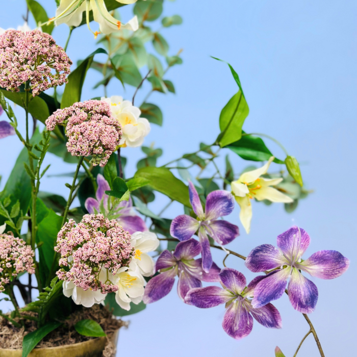 Zijden bloemen boeket "Drika's garden" incl. vaas | 70cm