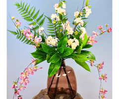 Zijden bloemen boeket "Pink Fantasy" | 70cm