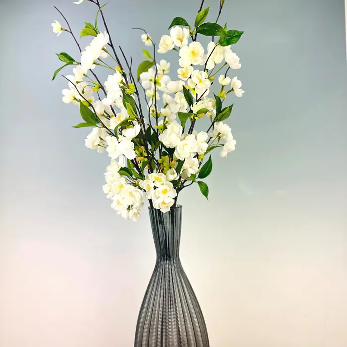 Zijden boeket "Perzik bloessem" - inclusief vaas | 80cm