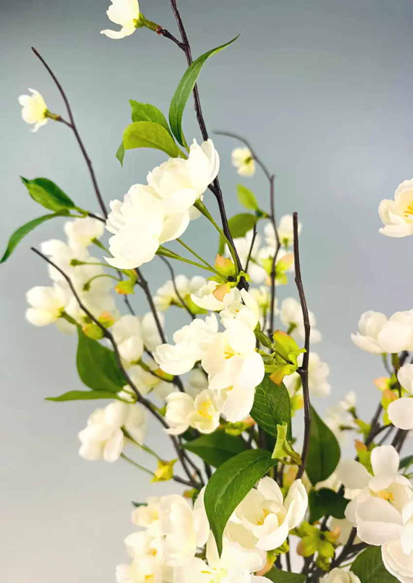 Zijden boeket "Perzik bloessem" - inclusief vaas | 80cm