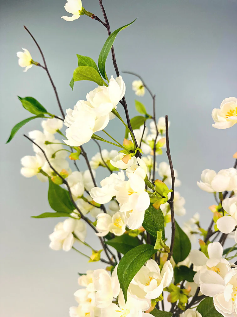 Zijden boeket "Perzik bloessem" - inclusief vaas | 80cm