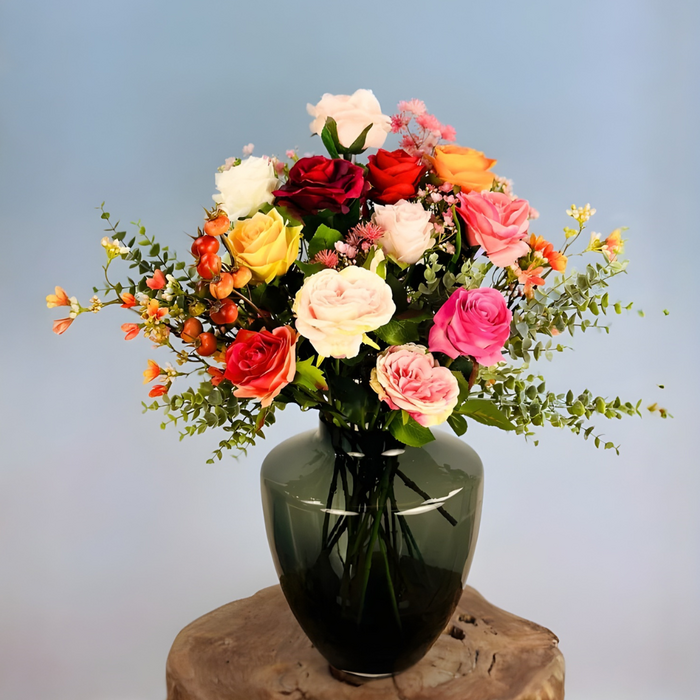 Zijden boeket "Rosie's Blaze" | 50cm