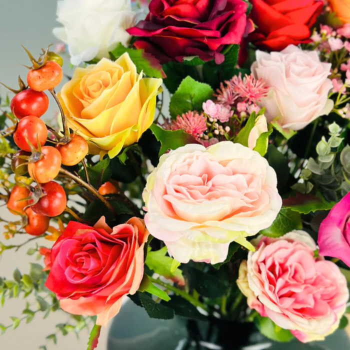 Zijden boeket "Rosie's Blaze" | 50cm