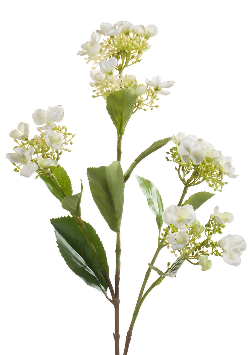 Zijden bloem "Hydrangea" créme | 75cm