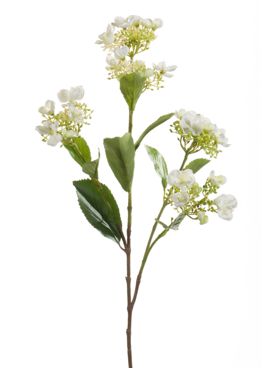 Zijden bloem "Hydrangea" créme | 75cm