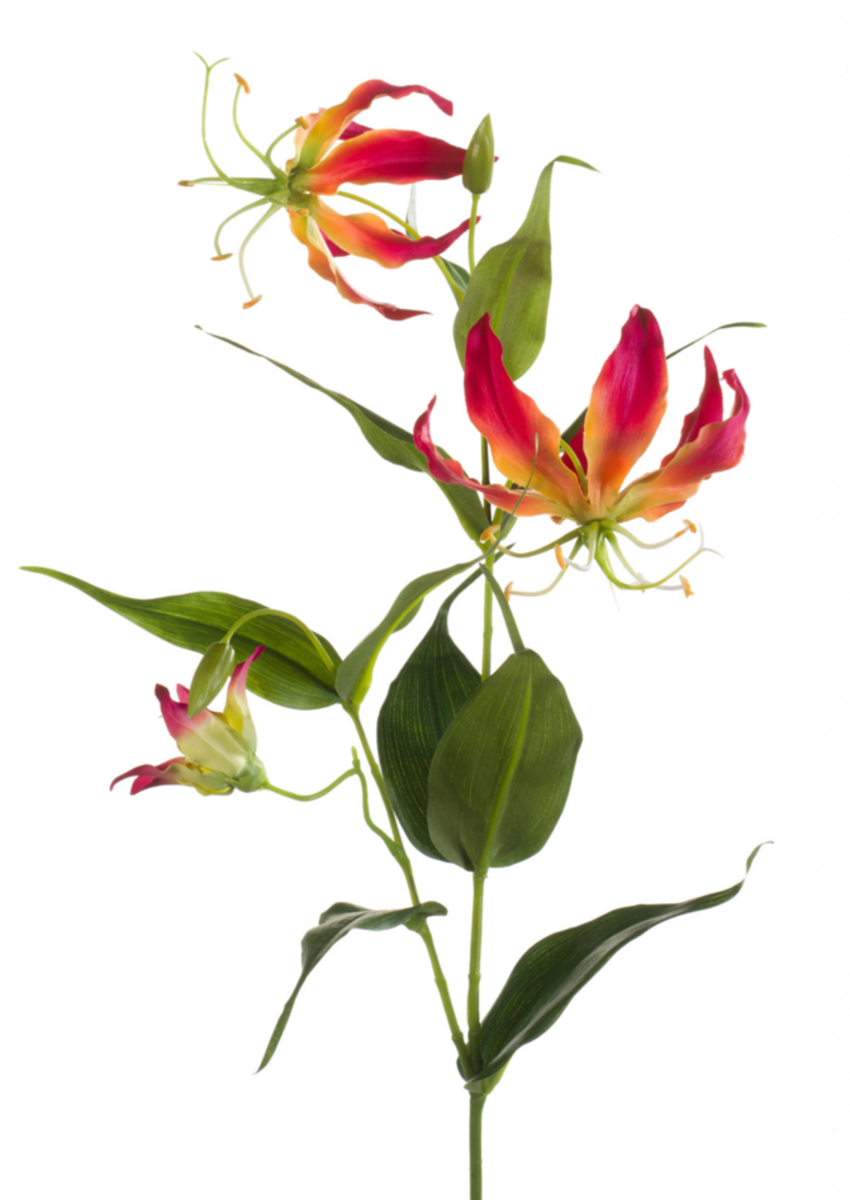 Zijden bloem "Gloriosa" geel | 75cm