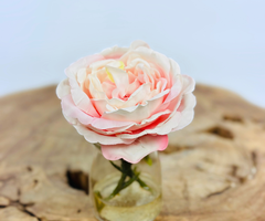 Zijden roos "roze" in vaasje | 11cm