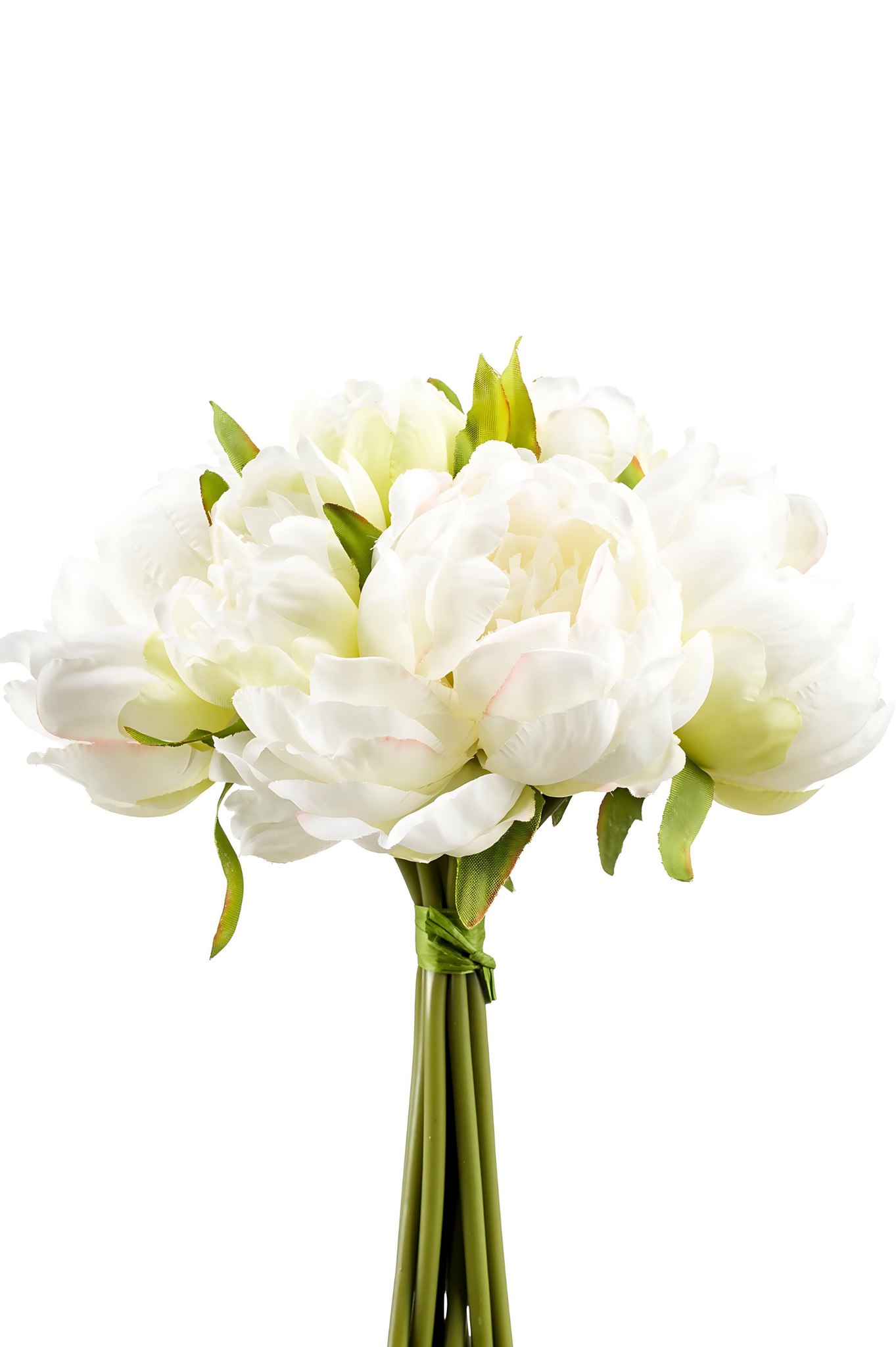 Zijden bloem "Peony" bos créme | 24cm