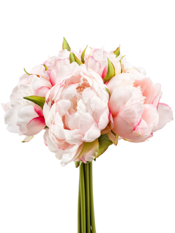 Zijden bloem "Peony" bos lichtroze | 24cm