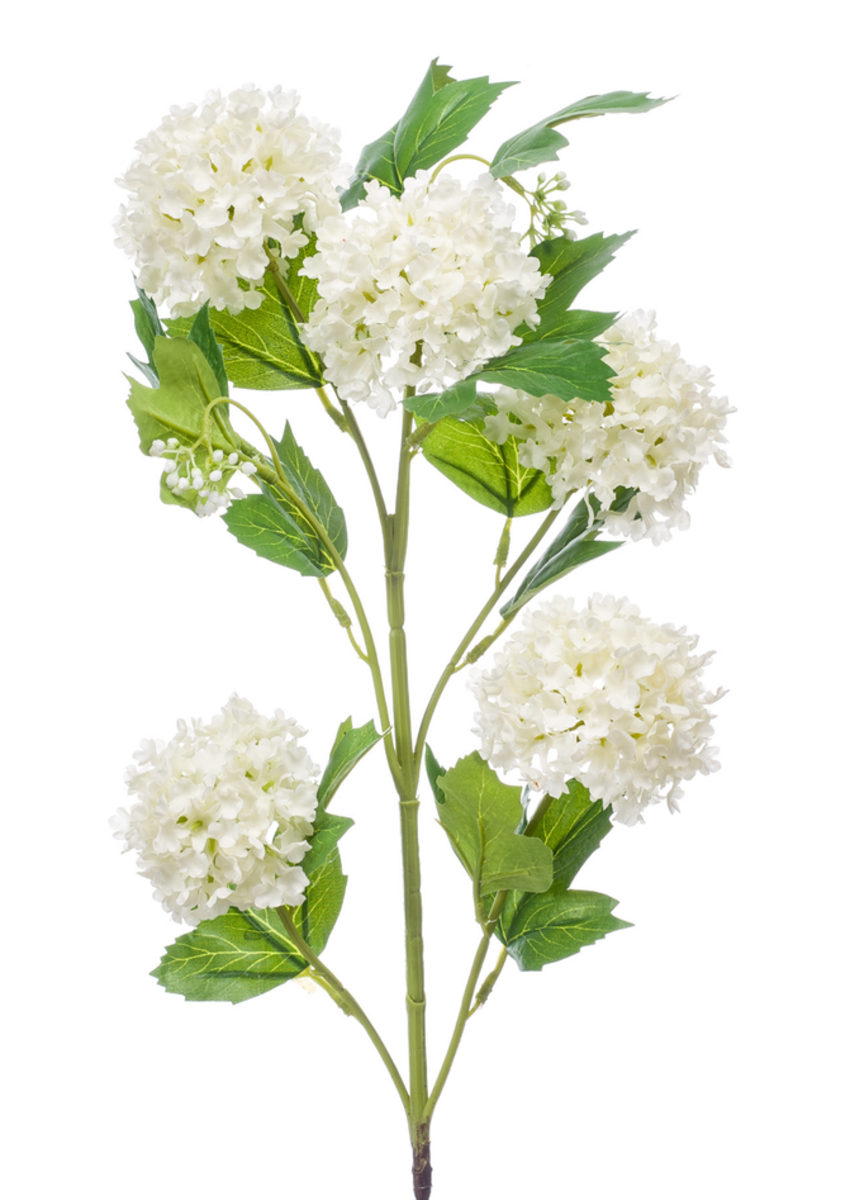 Zijden bloem "Viburnum" créme | 75cm