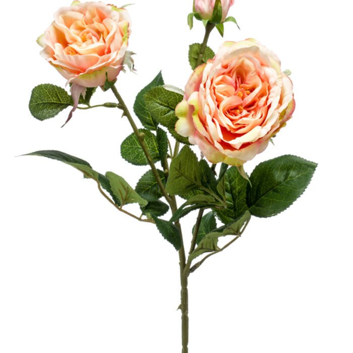 Zijden bloem "Rose" perzik / roze | 58cm