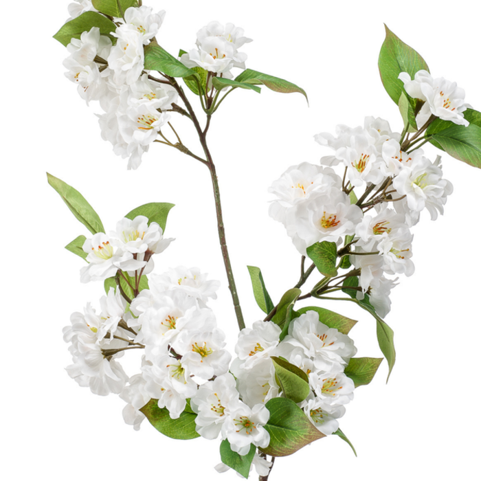 Zijden bloem "Appelbloesem" wit | 80cm