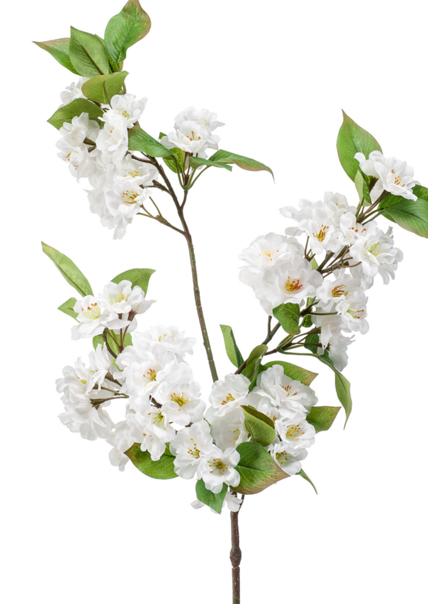 Zijden bloem "Appelbloesem" wit | 80cm