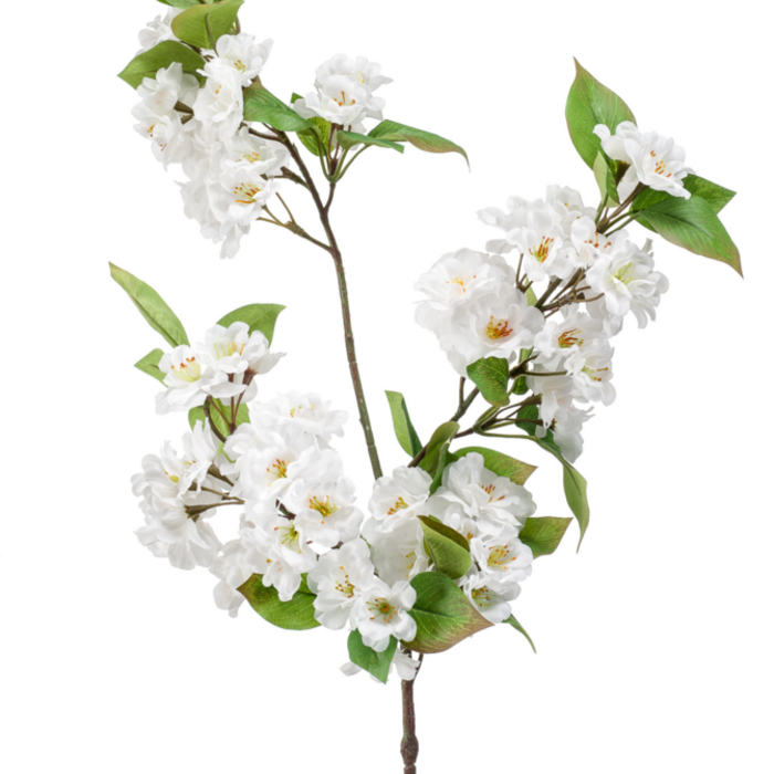 Zijden bloem "Appelbloesem" wit | 80cm