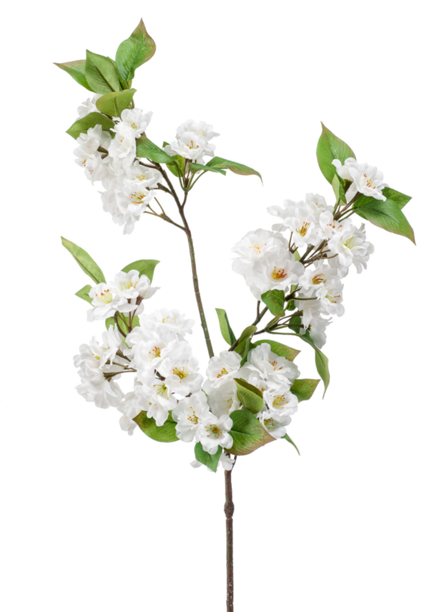 Zijden bloem "Appelbloesem" wit | 80cm