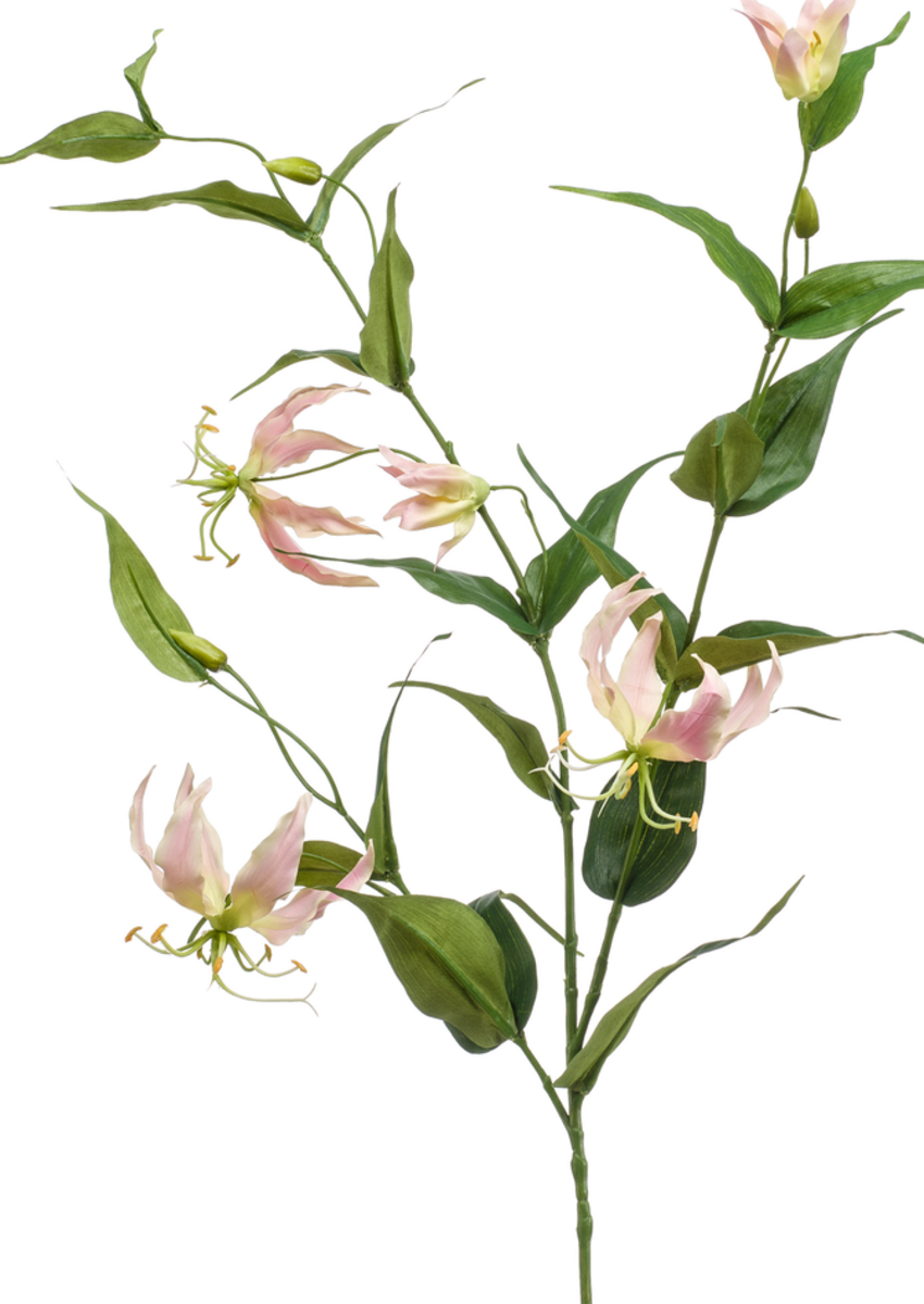 Zijden bloem "Gloriosa" lichtroze | 120 cm