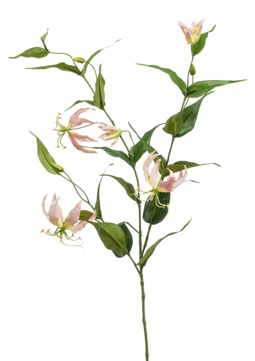 Zijden bloem "Gloriosa" lichtroze | 120 cm