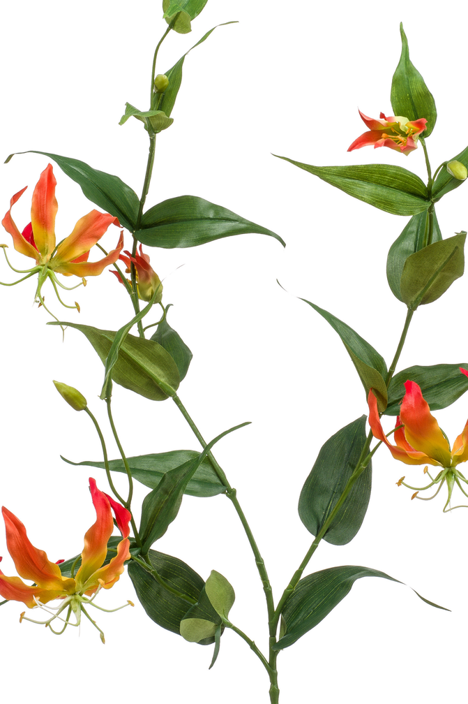 Zijden bloem "Gloriosa" oranje | 120cm