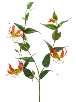 Zijden bloem "Gloriosa" oranje | 120cm