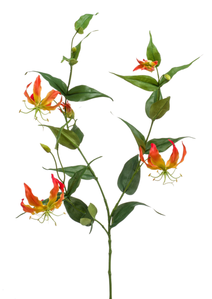 Zijden bloem "Gloriosa" oranje | 120cm