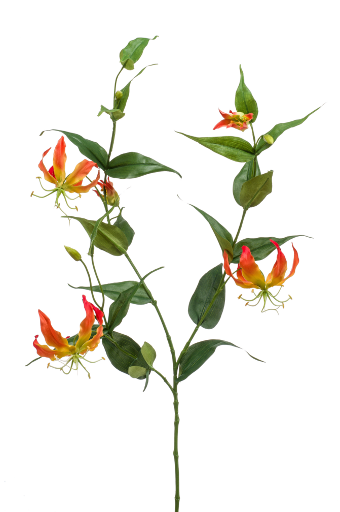 Zijden bloem "Gloriosa" oranje | 120cm