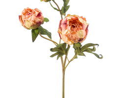 Zijden bloem "Peony" perzik (gedroogde look) | 62 cm