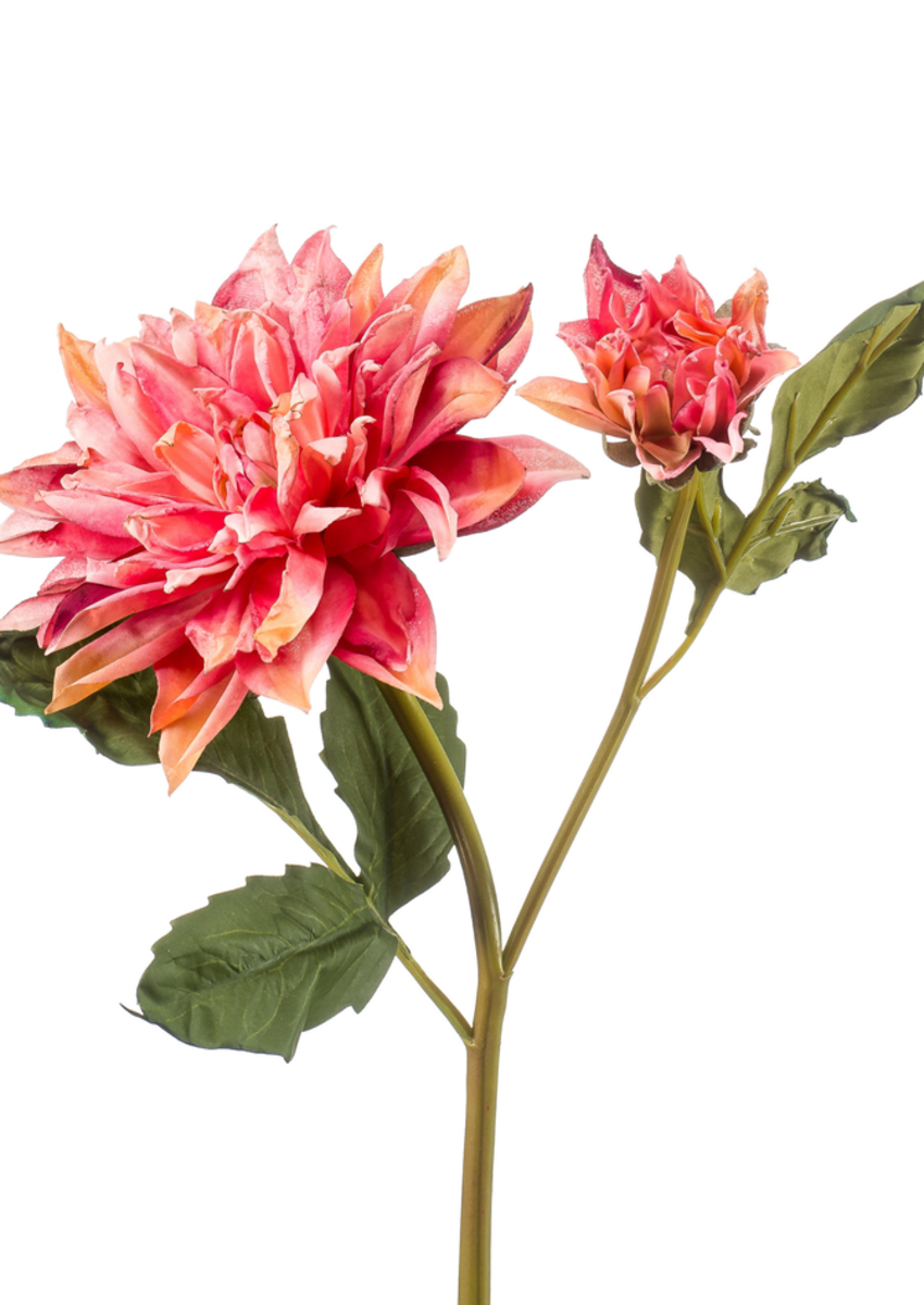 Zijden bloem "Dahlia" roze (gedroogde look) | 52cm