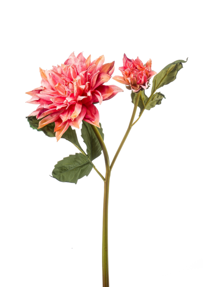 Zijden bloem "Dahlia" roze (gedroogde look) | 52cm