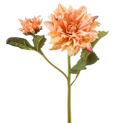 Zijden bloem "Dahlia" perzik (gedroogde look) | 52cm