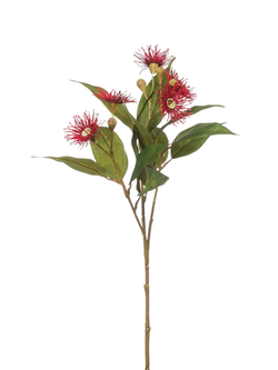 Zijden bloem "Eucalyptus-bloem" rood | 62cm