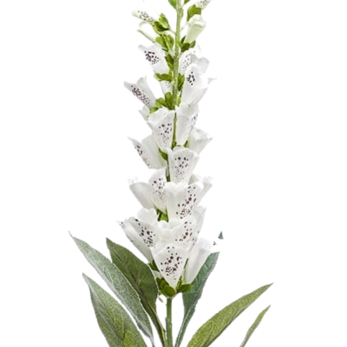 Zijden bloem "Digitalis" wit | 92cm