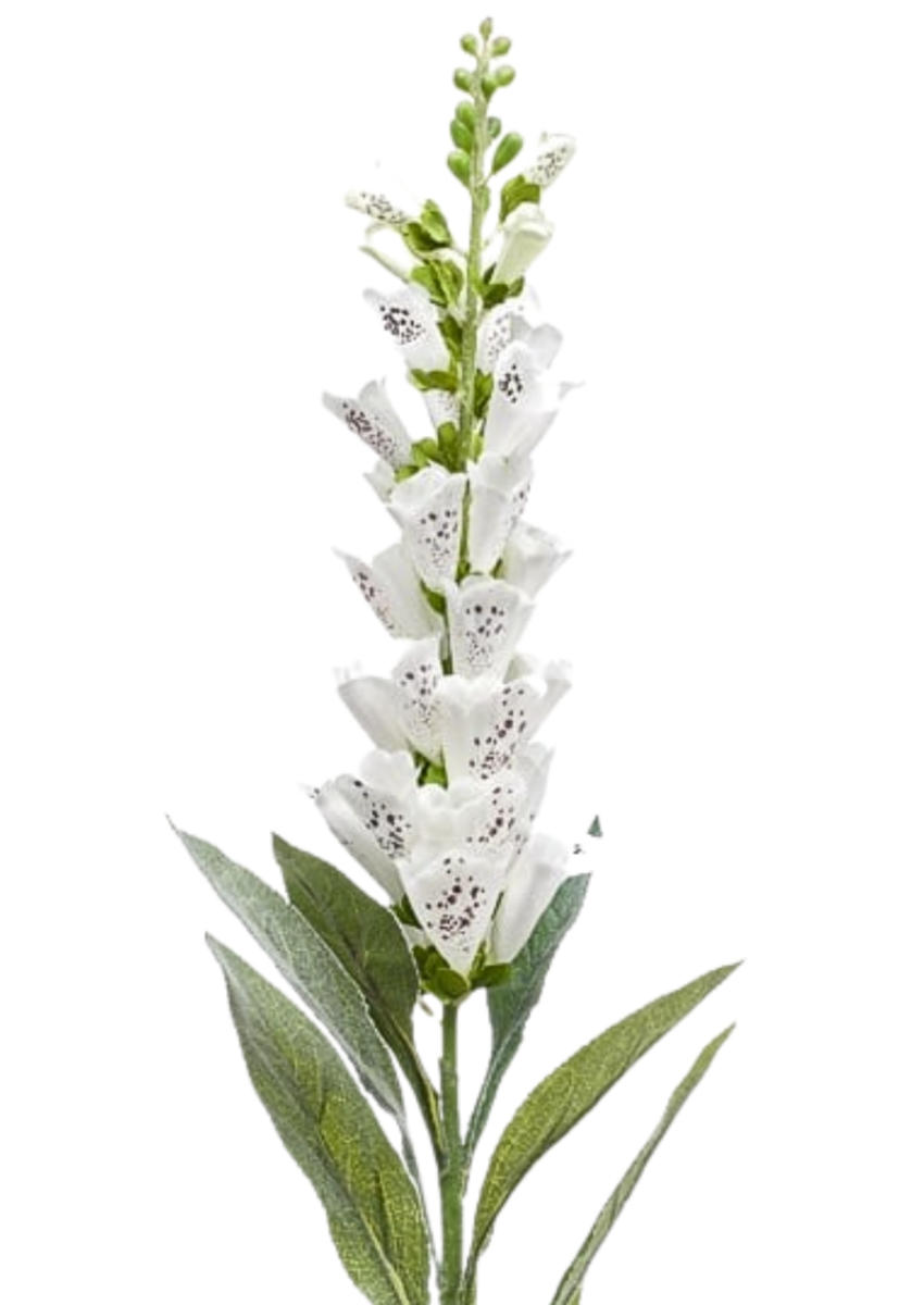 Zijden bloem "Digitalis" wit | 92cm