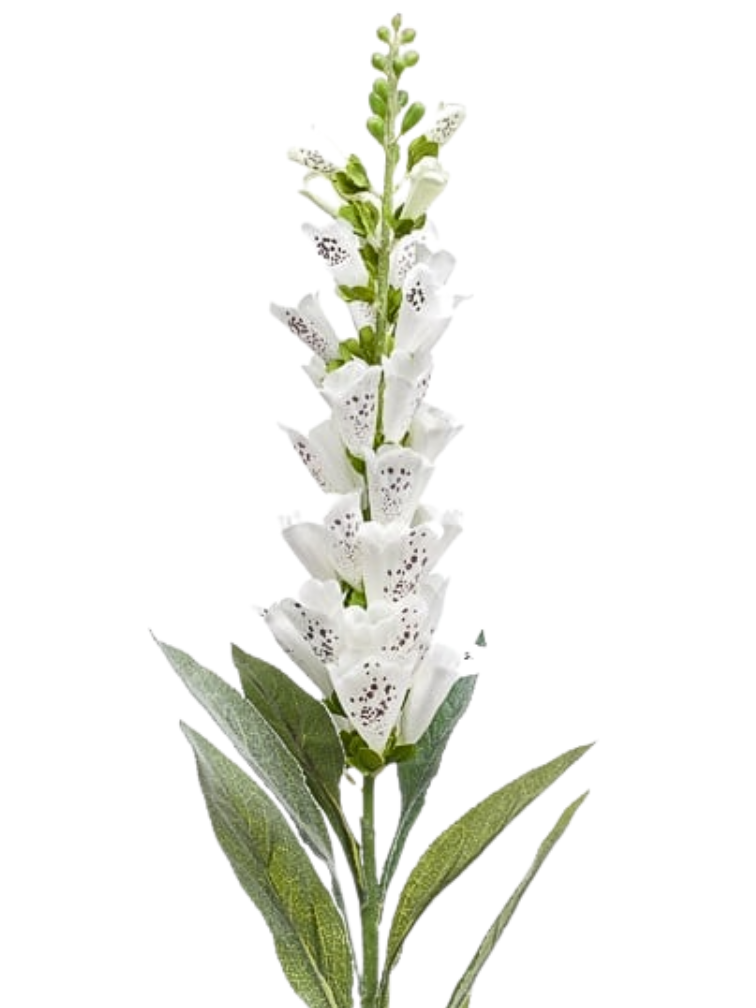 Zijden bloem "Digitalis" wit | 92cm