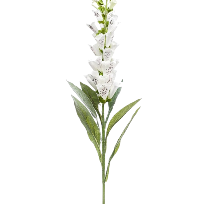 Zijden bloem "Digitalis" wit | 92cm