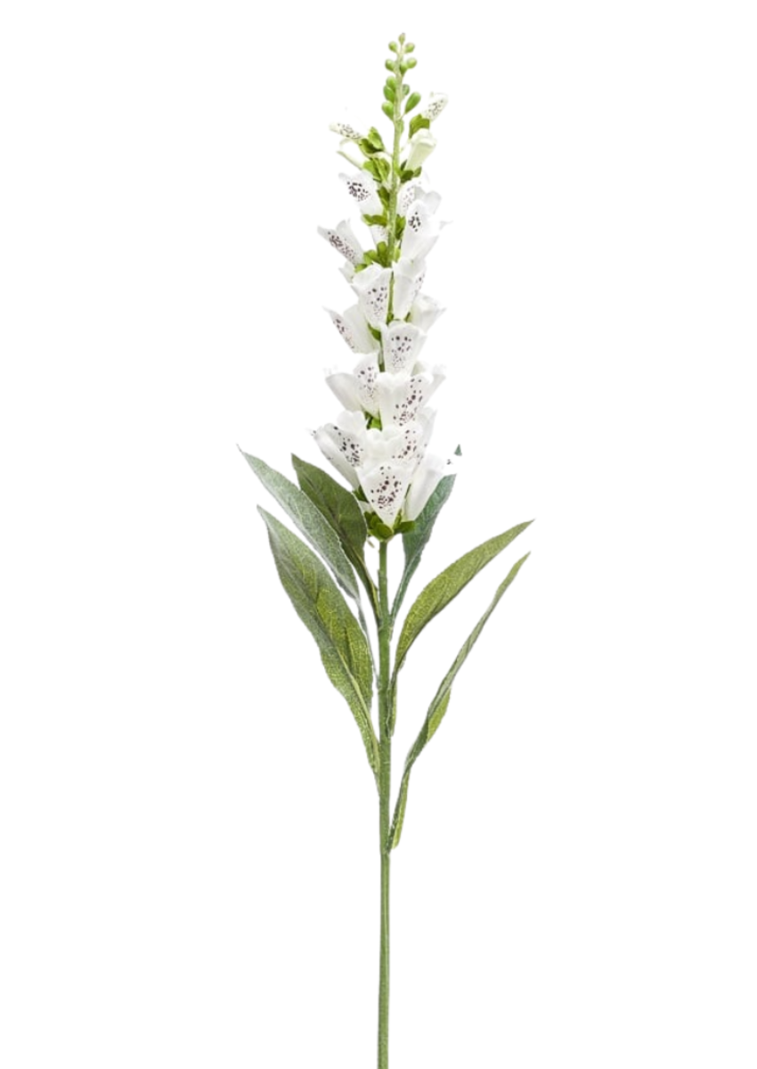 Zijden bloem "Digitalis" wit | 92cm